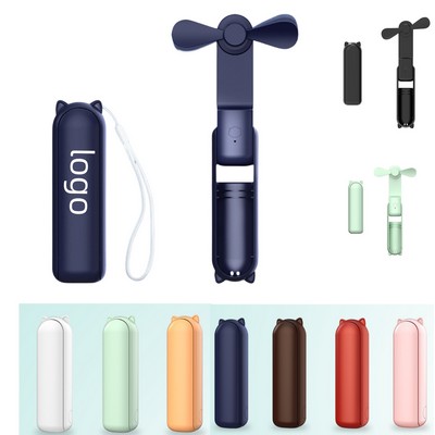 2" 1 Fans Power Bank USB Fans Hand Fans