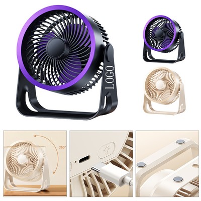 Desktop USB Fan Quiet Rotation for Home Office Cooling